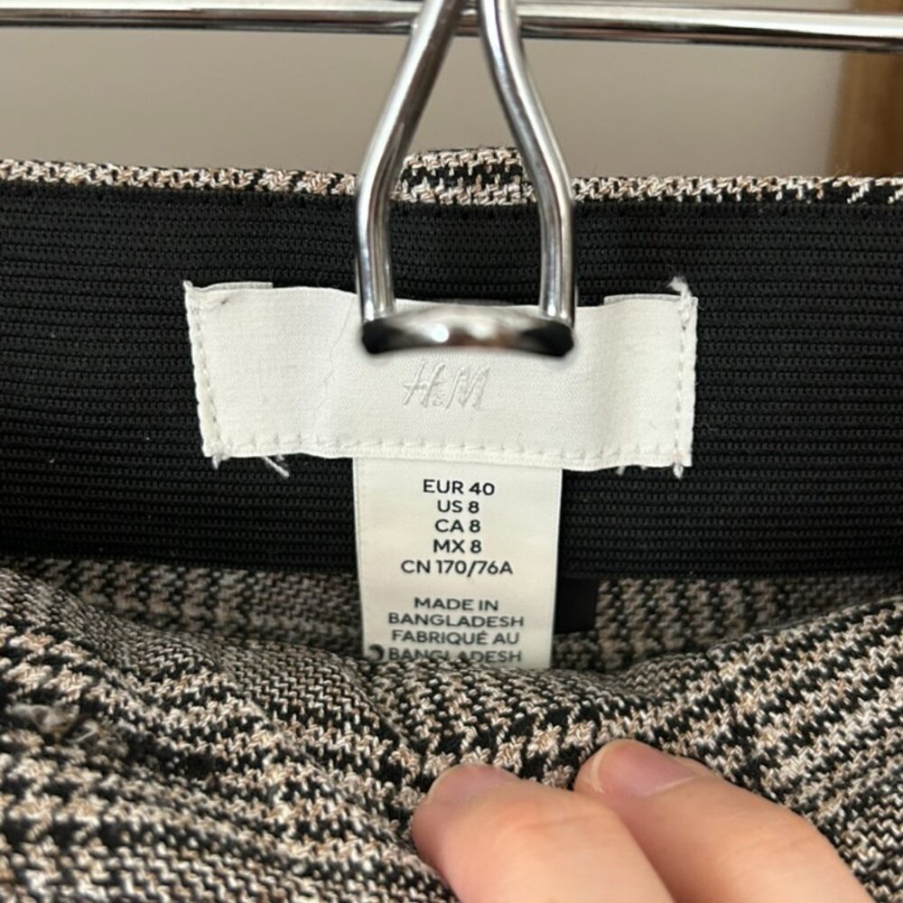 H&M Plaid Straight-Leg Trousers